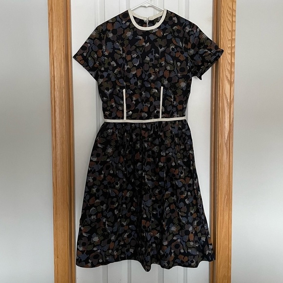 Vintage 1950s Carol Brent Floral Printed Short Sleeve Dress - Picture 1 of 8